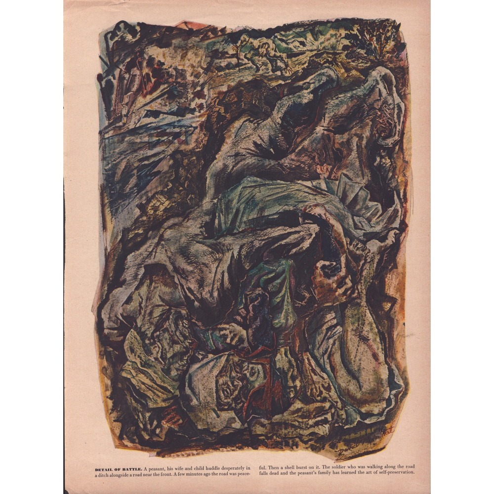 Vintage David Fredenthal War Art Yugoslavia Liberation Magazine Article 1940s - Picture 3 of 8